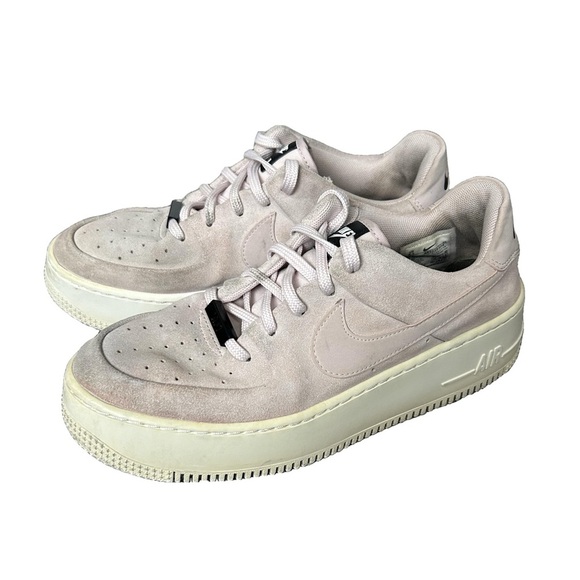Nike  Air Force 1 soft pink suede platform sneakers size women’s 8.5 - Picture 3 of 10